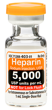 Heparin Sodium Injection, USP 5,000 USP units per 1 mL SDV